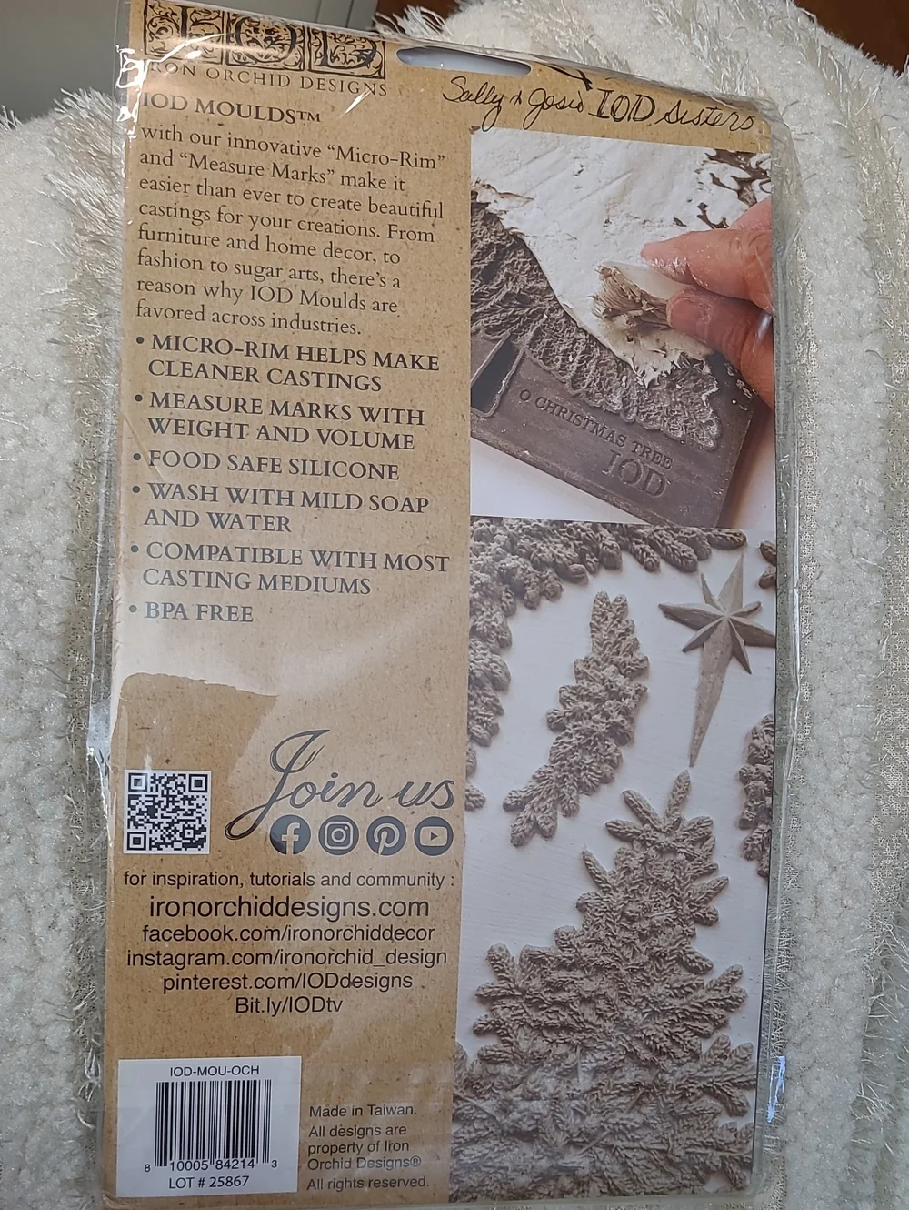 RARE NEW IOD Iron Orchid Designs Mould O Christmas Tree Silicone Micro-Rim